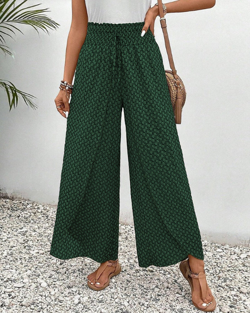 Magdalene - Damenhosen mit weitem Bein - Hose mit geometrischem Muster