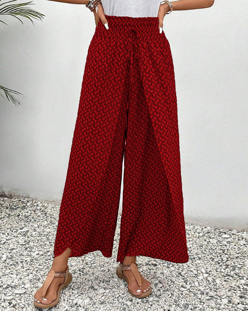 Magdalene - Damenhosen mit weitem Bein - Hose mit geometrischem Muster