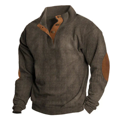 Henry™ - Herren gerippter Pullover mit Knöpfen