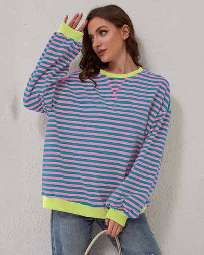 Lua | Gestreiftes langarm sweatshirt in ubergrosse