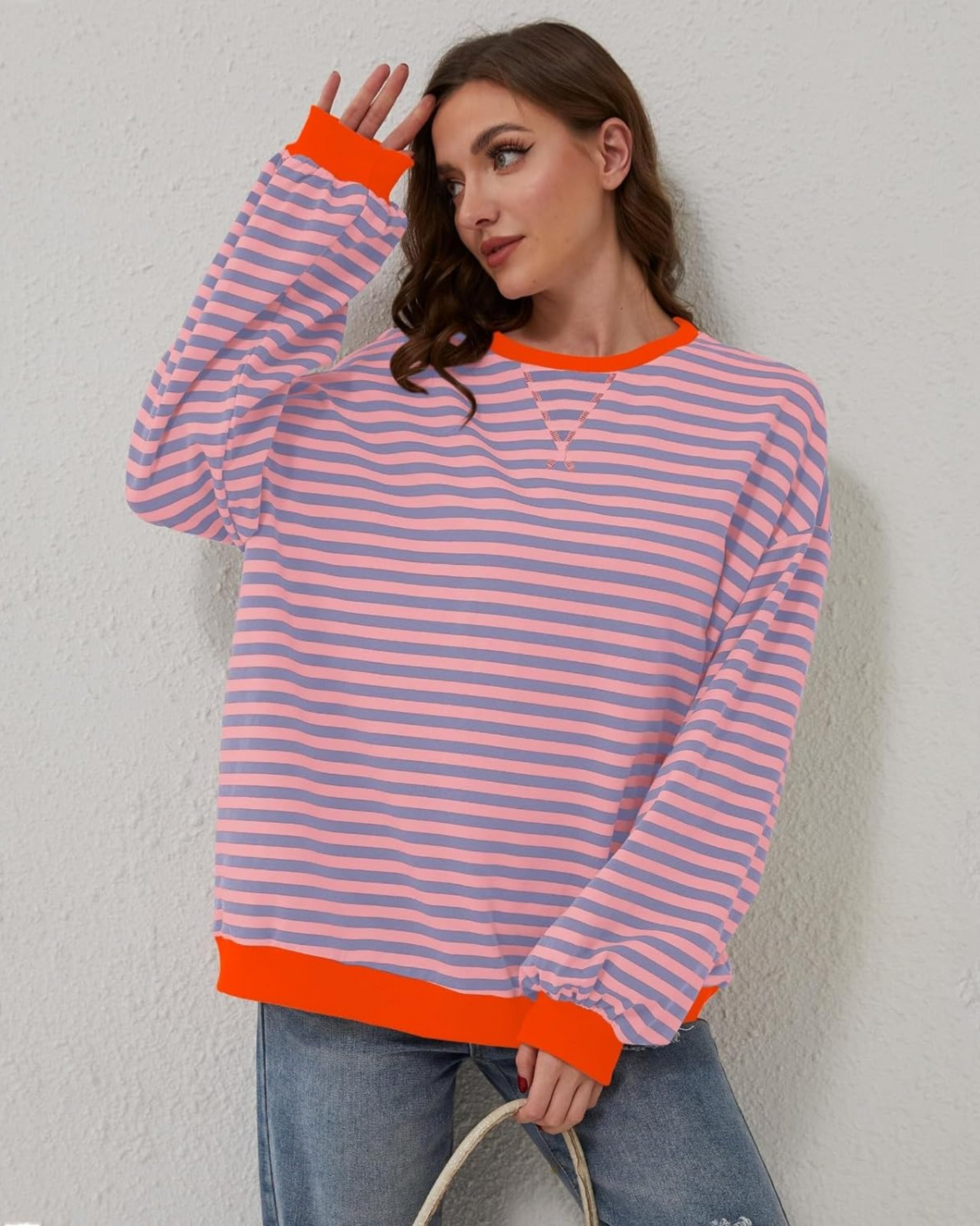 Lua | Gestreiftes langarm sweatshirt in ubergrosse