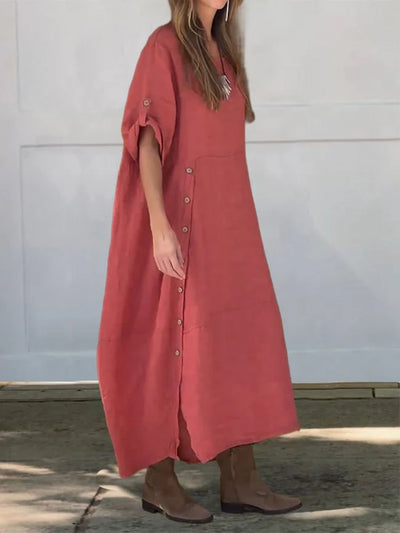 Mylah | Kleid aus Leinen und Baumwolle