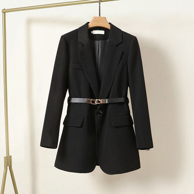 Hildegard | Eleganter langer Blazer mit Gürtel