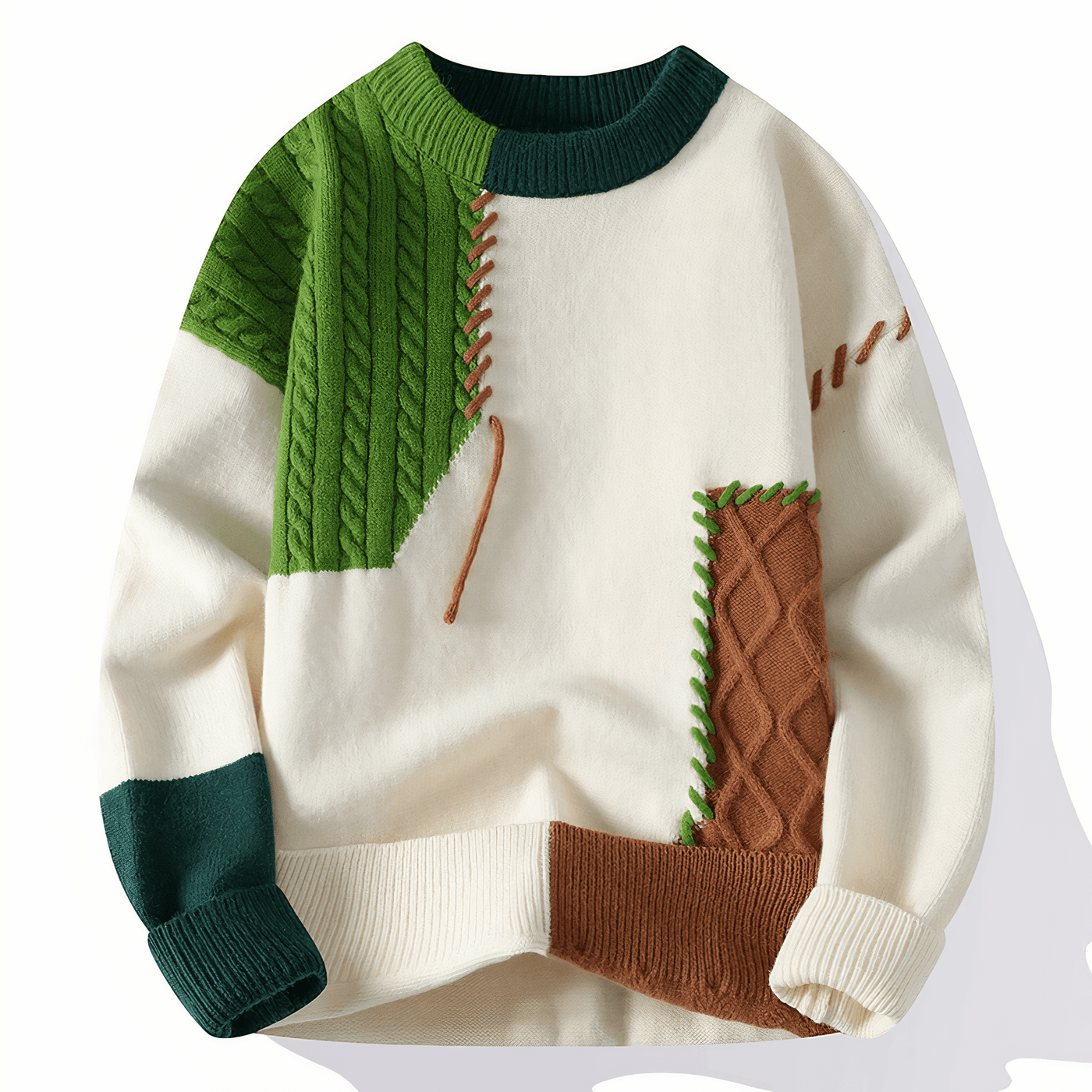 Elliot | Gestrickter patchwork-pullover