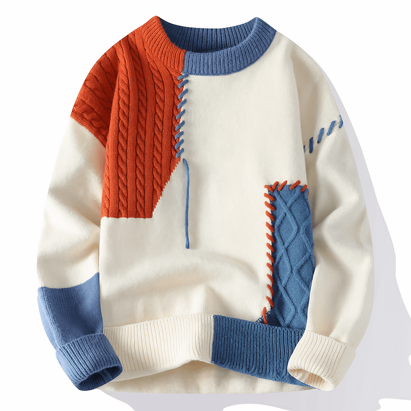 Elliot | Gestrickter patchwork-pullover