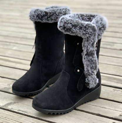 Seraphina | Beiläufige Metallschnalle Fleece Mid-calf Schneestiefel