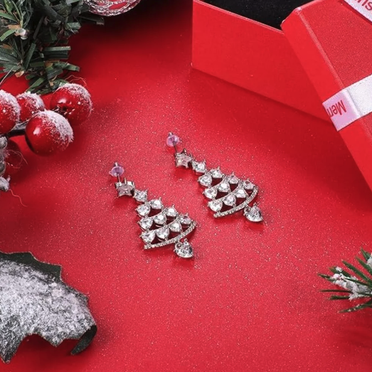 LIVSY | Shiny Christmas Tree Earrings | 1+1 FREI