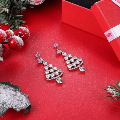 LIVSY | Shiny Christmas Tree Earrings | 1+1 FREI