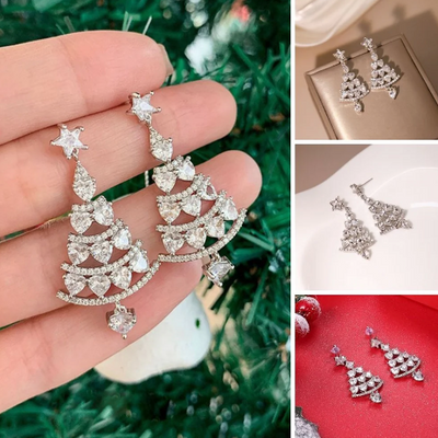 LIVSY | Shiny Christmas Tree Earrings | 1+1 FREI