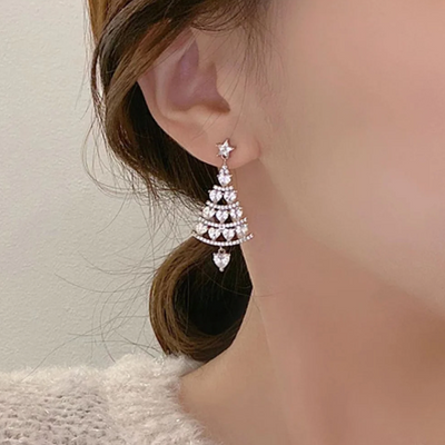 LIVSY | Shiny Christmas Tree Earrings | 1+1 FREI