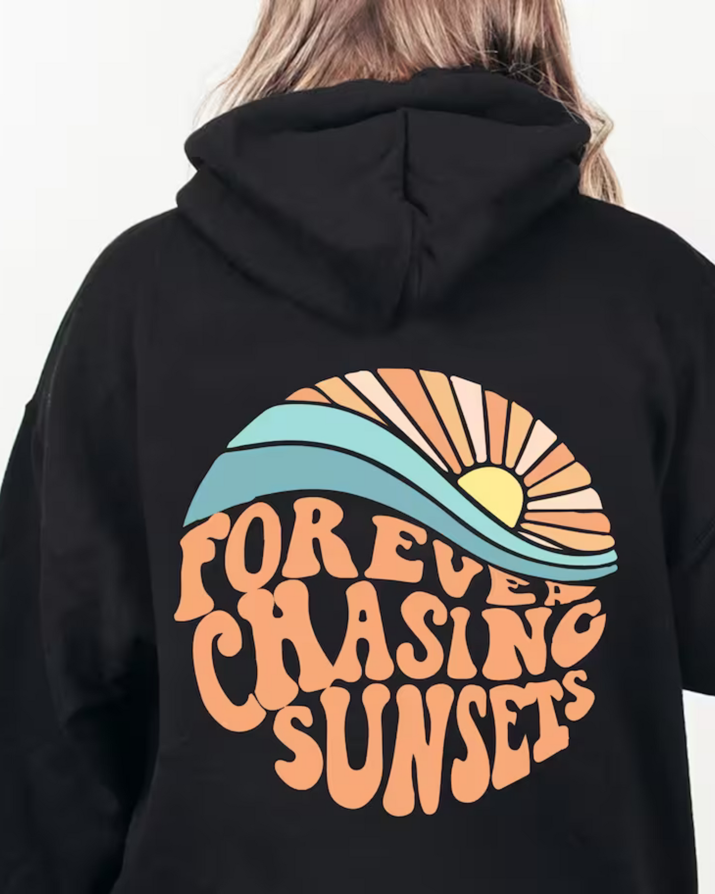 Kira | Bequemes Kapuzenpulli "Forever chasing sunsets"