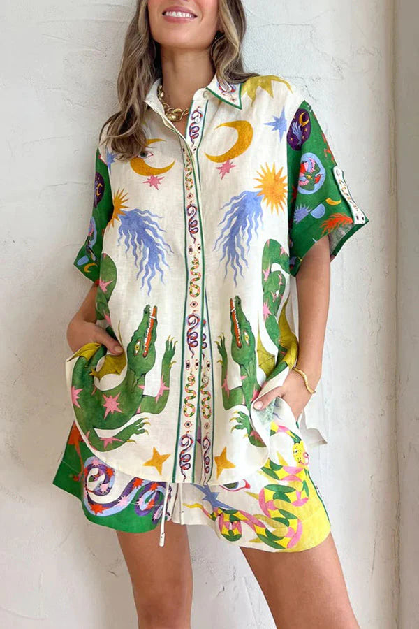 Brooklyn | Hawaiianische Bluse & Shorts Anzug