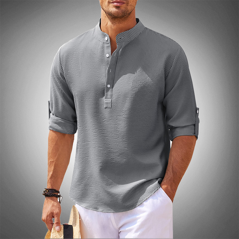 Charleston Zeitgenössisches Henley-Hemd aus Leinen