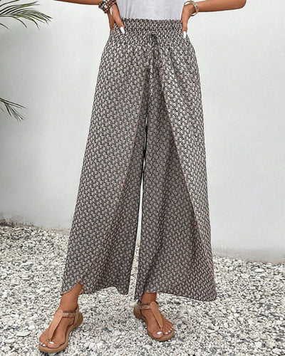 Magdalene - Damenhosen mit weitem Bein - Hose mit geometrischem Muster