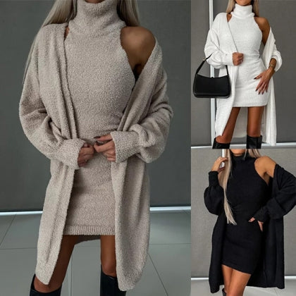 Moira | Kleid und Strickjacke Set