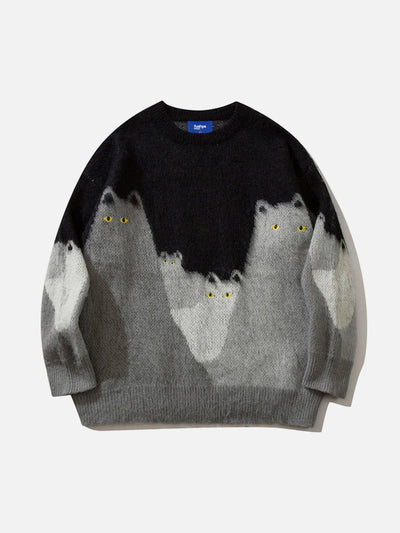 Imila | Wollpullover mit Katzenstickerei