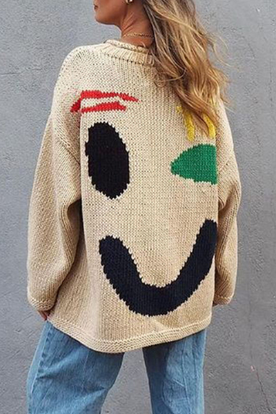 Hailey | Lässiger Smiley-Pullover