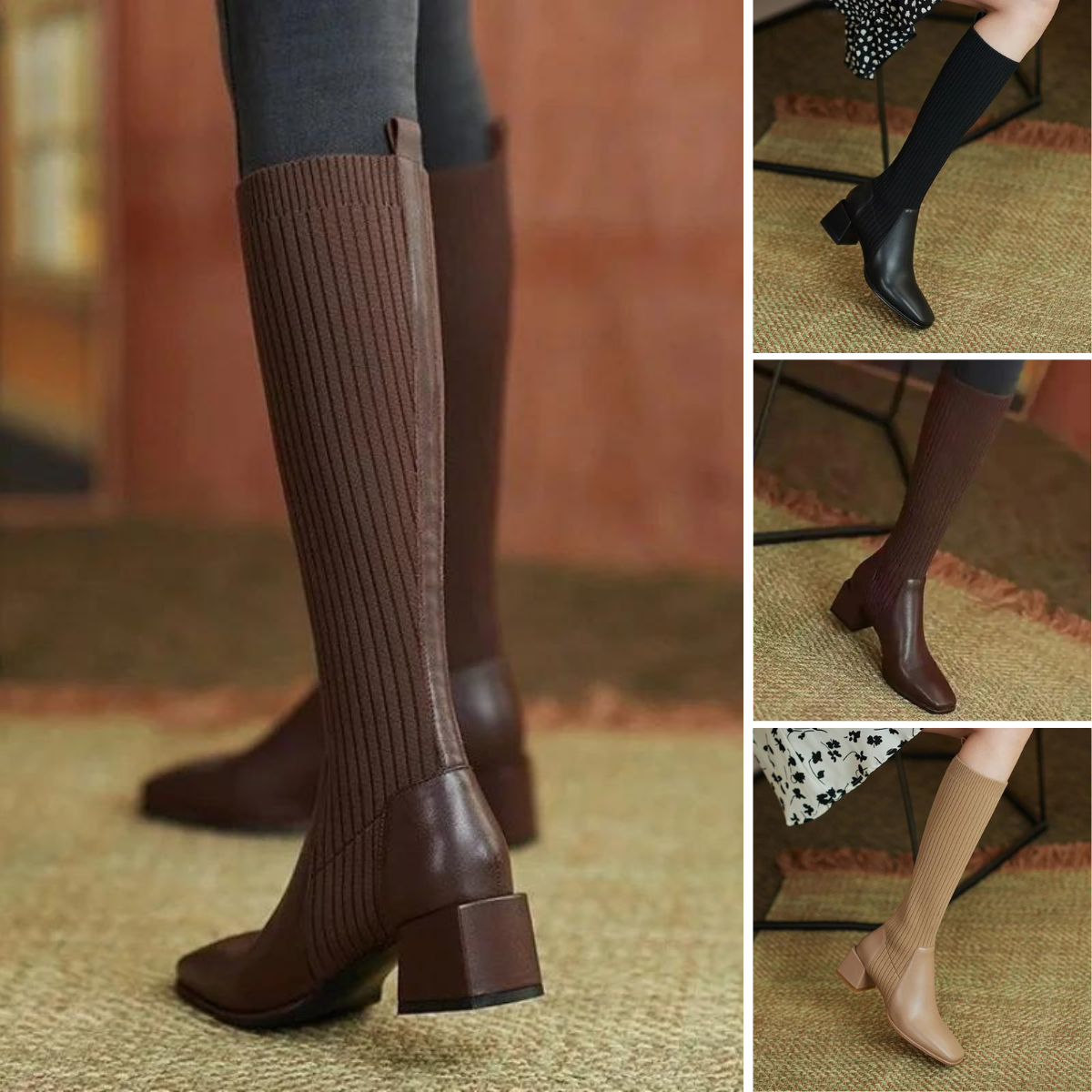 Alannah | Stiefel mit gestrickten Socken