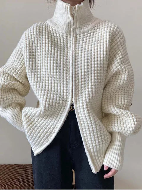 Neely | Strickstrickjacke mit Rollkragen